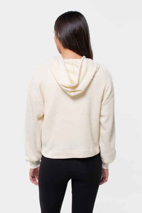Hoodie Waffle Knit para Mujer