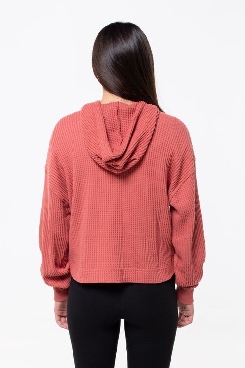 Hoodie Waffle Knit para Mujer
