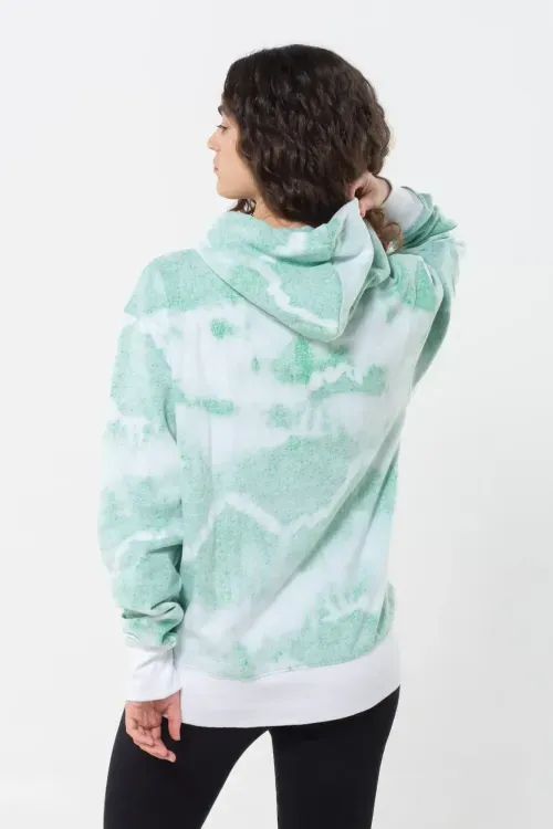 Hoodie Lightweight Reverse Tie Dye para Mujer