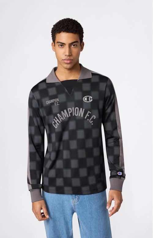 Polo de manga larga de inspiración fútbol para hombre