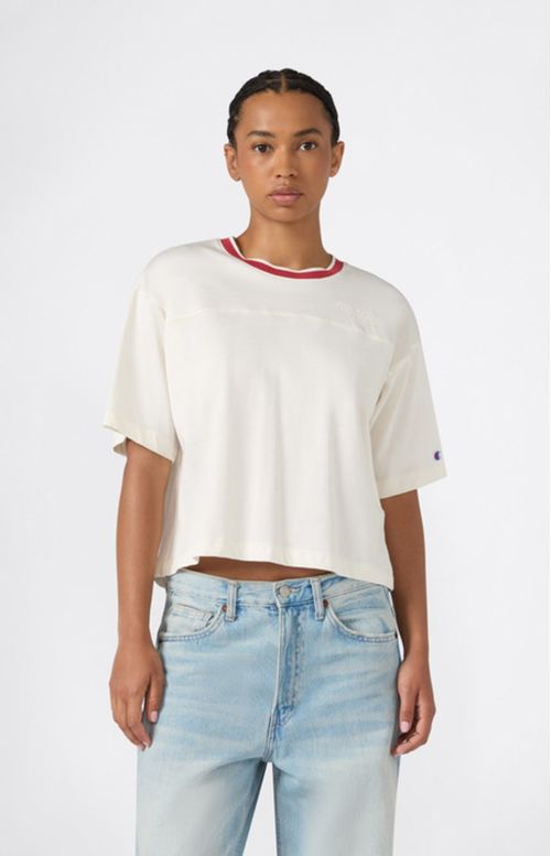 Remera de cuello redondo con gráfico numérico para mujer
